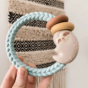 Ritzy Rattle Silicone Teether Rattles Sloth