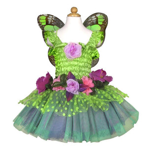 Green Fairy Blooms Deluxe Dress & Wings Size 5-6