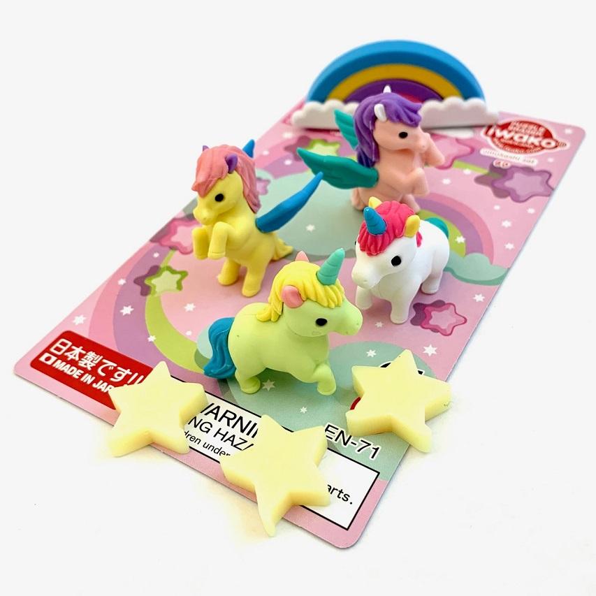 Unicorn & Pegasus Erasers Carded