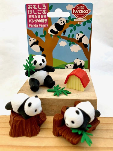 Panda Family Erasers Carded