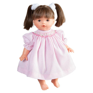 10" Rose Doll Brunette Pigtails With Brown Eyes