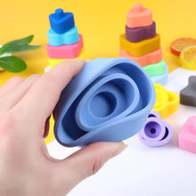 Load image into Gallery viewer, Silicone Baby Stacking Toy Geometric Shapes