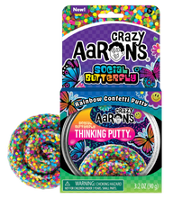 Load image into Gallery viewer, Social Butterfly Rainbow Confetti Trendsetters Putty Tin