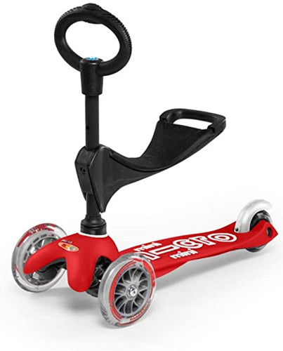 Red 3in1 Micro Kickboard Deluxe Scooter