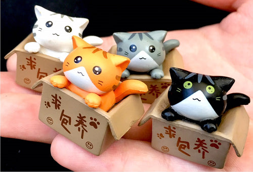 Cat In Box Figurines