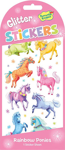 Rainbow Ponies Glitter Sticker Pack