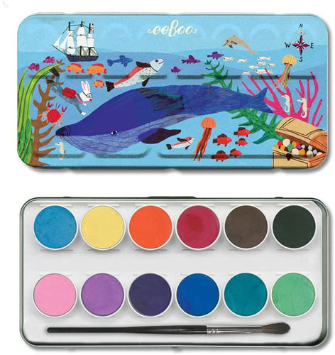 In The Sea 12 Watercolors Tin