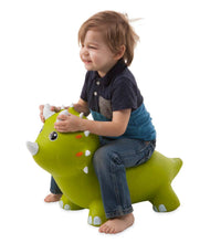 Load image into Gallery viewer, Green Triceratops Inflatable Jump Along