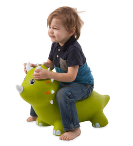 Green Triceratops Inflatable Jump Along