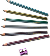 Load image into Gallery viewer, Silver Robots Metallic 6 Jumbo Pencils