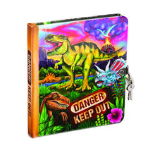 Load image into Gallery viewer, Glow In The Dark Dinosaur Lock &amp; Key Diary