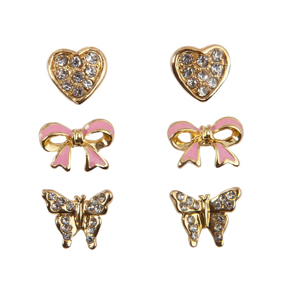 Boutique Dazzle Studded Earrings 3 Sets