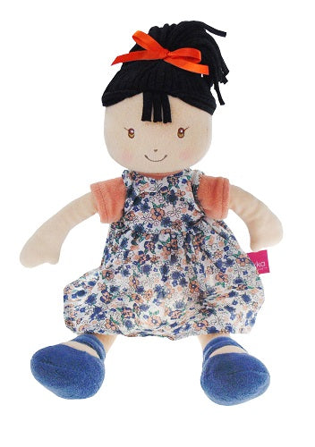 Tammy Lu Doll Black Hair In Blue Print Dress