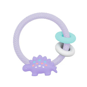 Ritzy Rattle Silicone Teether Rattles Lilac Dino