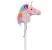Load image into Gallery viewer, 37&quot; Unicorn Pink Giddy Up Stick Pony
