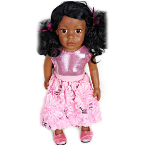 18" Pink Sequin Posy Doll Skirt Set