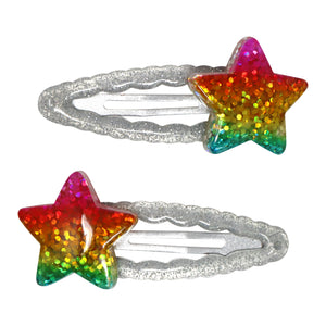 Rainbow Star Sparkly Hair Clip