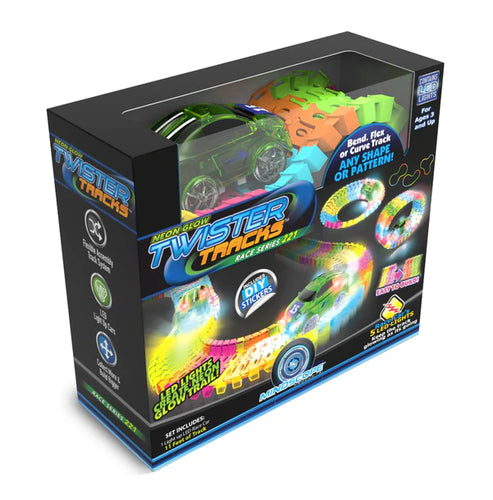 Twister Tracks 221 Neon Glow Track + 1 Green Race Car