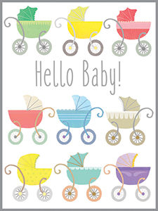 Hello Baby Pram Enclosure Card