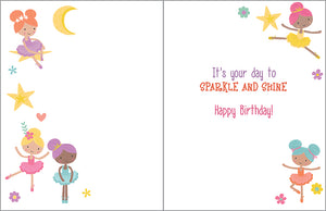 Sweet Ballerina Girl Birthday Card