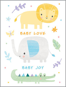 Safari Animals Baby Card