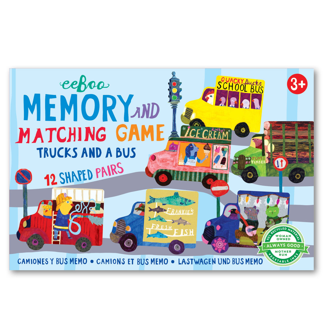 Memory And Matching Game Trucks And A Bus