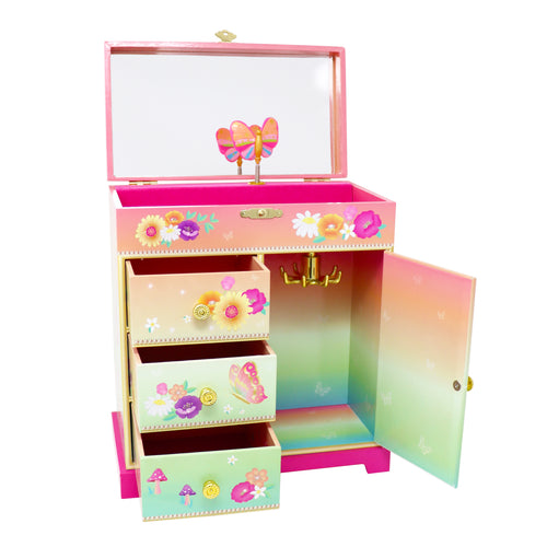 Rainbow Butterfly Cupboard Musical Jewelry Box