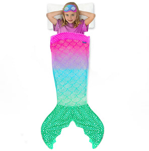 Pink/Aqua Glitter Bomb Blankie Tails