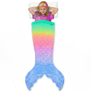 Glittertail Rainbow Mermaid Rainbow Blankie Tails