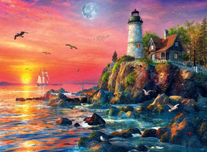 500 PC Lighthouse At Sunset Puzzle