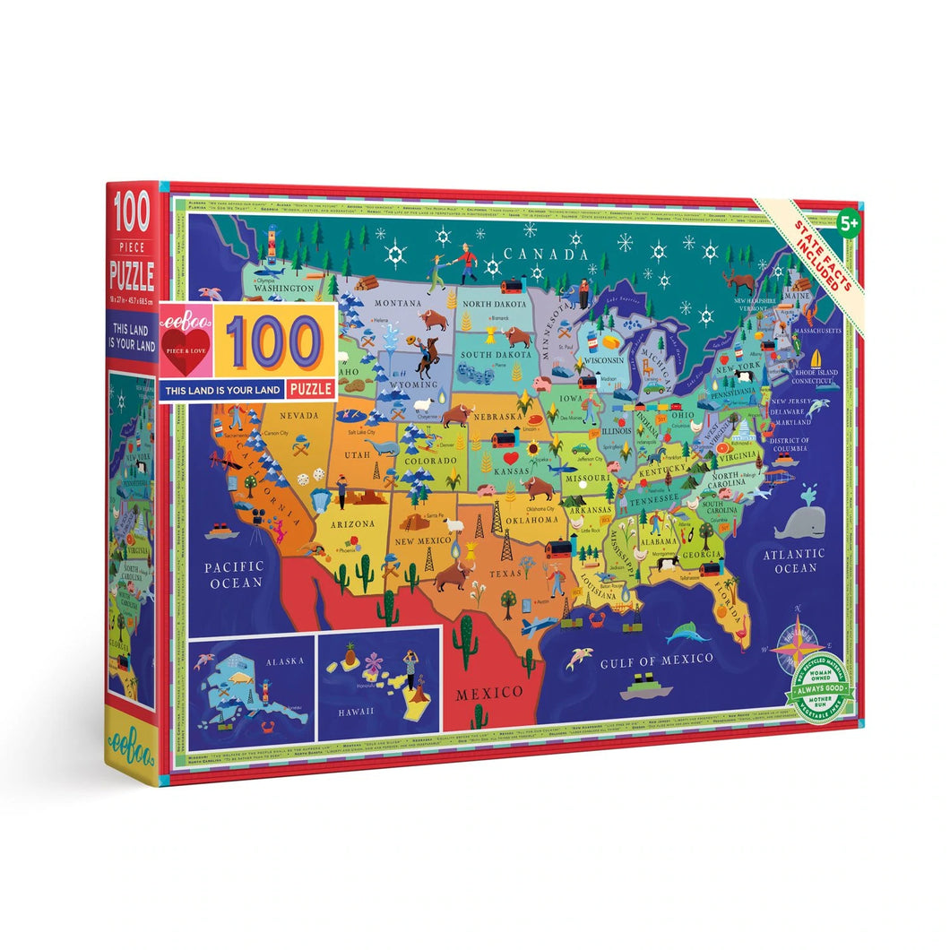100 Piece USA Map Puzzle