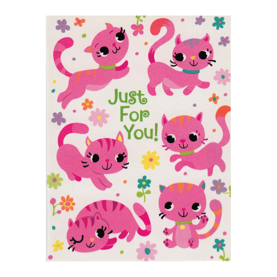 Pink Kitties Just For You Enclosure Card