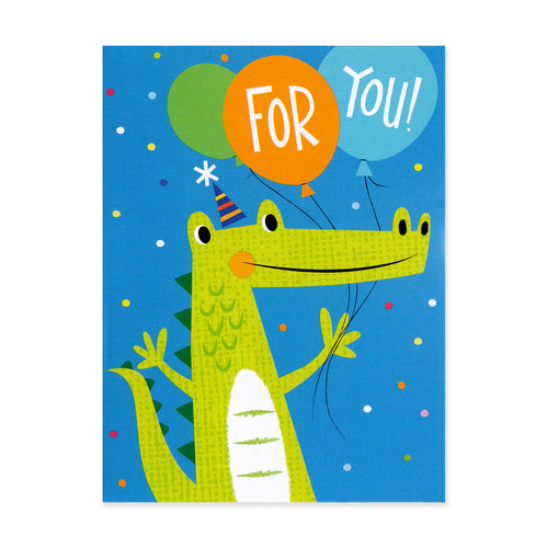 Crocodile For you Balloons Enclosure Card