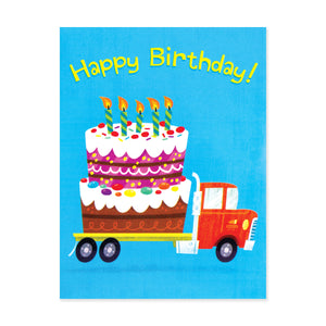 Truck With Cake Enclosure Card