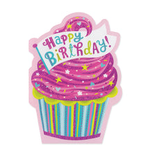 Load image into Gallery viewer, Pink Cupcake Die-Cut Birthday Card
