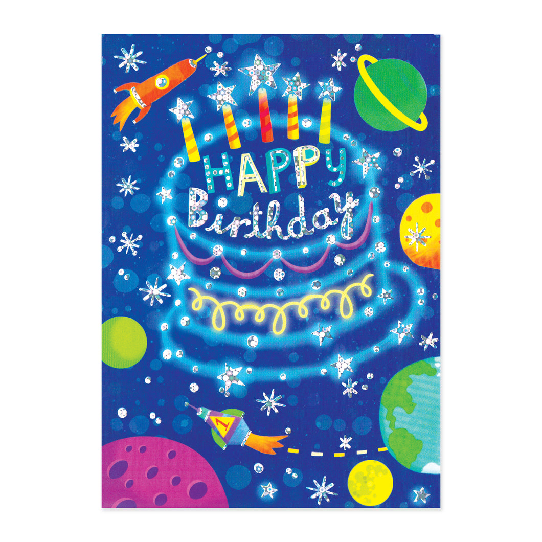 Space Cake Birthday Card