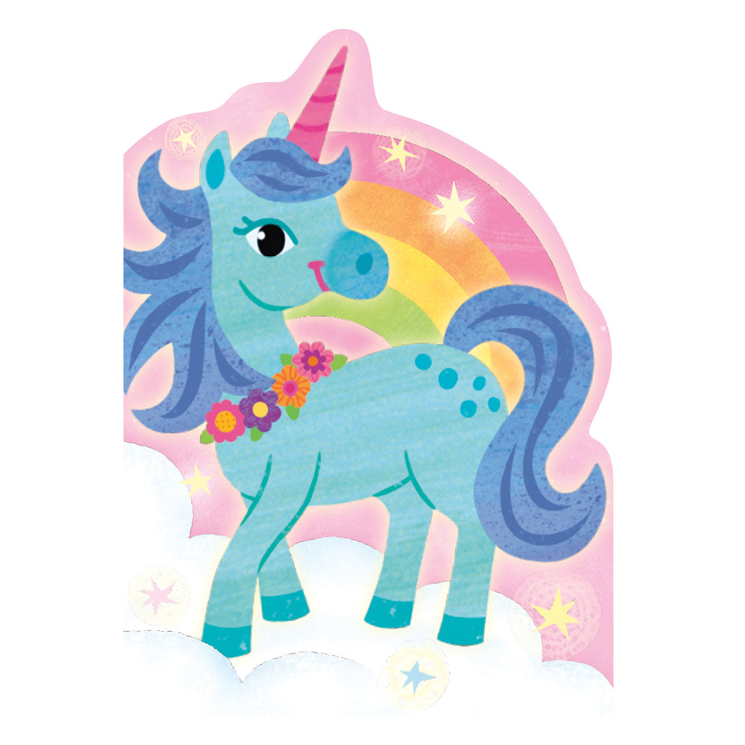 Unicorn With Rainbow Birthday Card