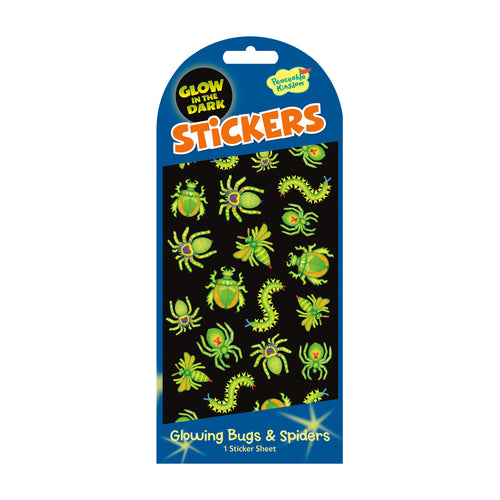 Glowing Bugs & Spiders Glow In The Dark Sticker Pack