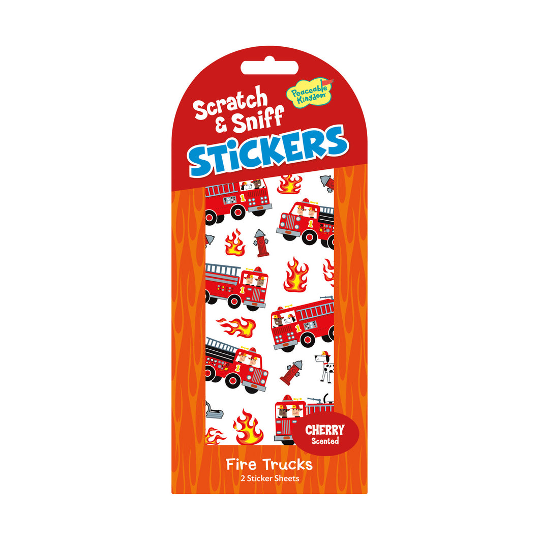 Fire Trucks Scratch & Sniff Sticker Pack
