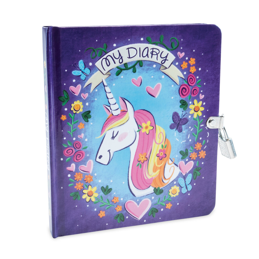 Unicorn Lock & Key Diary With Key-Keeper Necklace