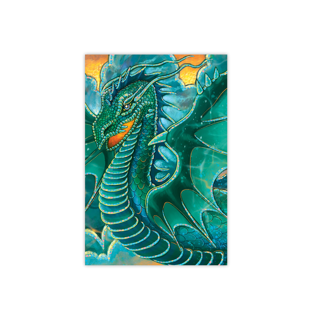 Teal Dragon Foil Enclosure Card