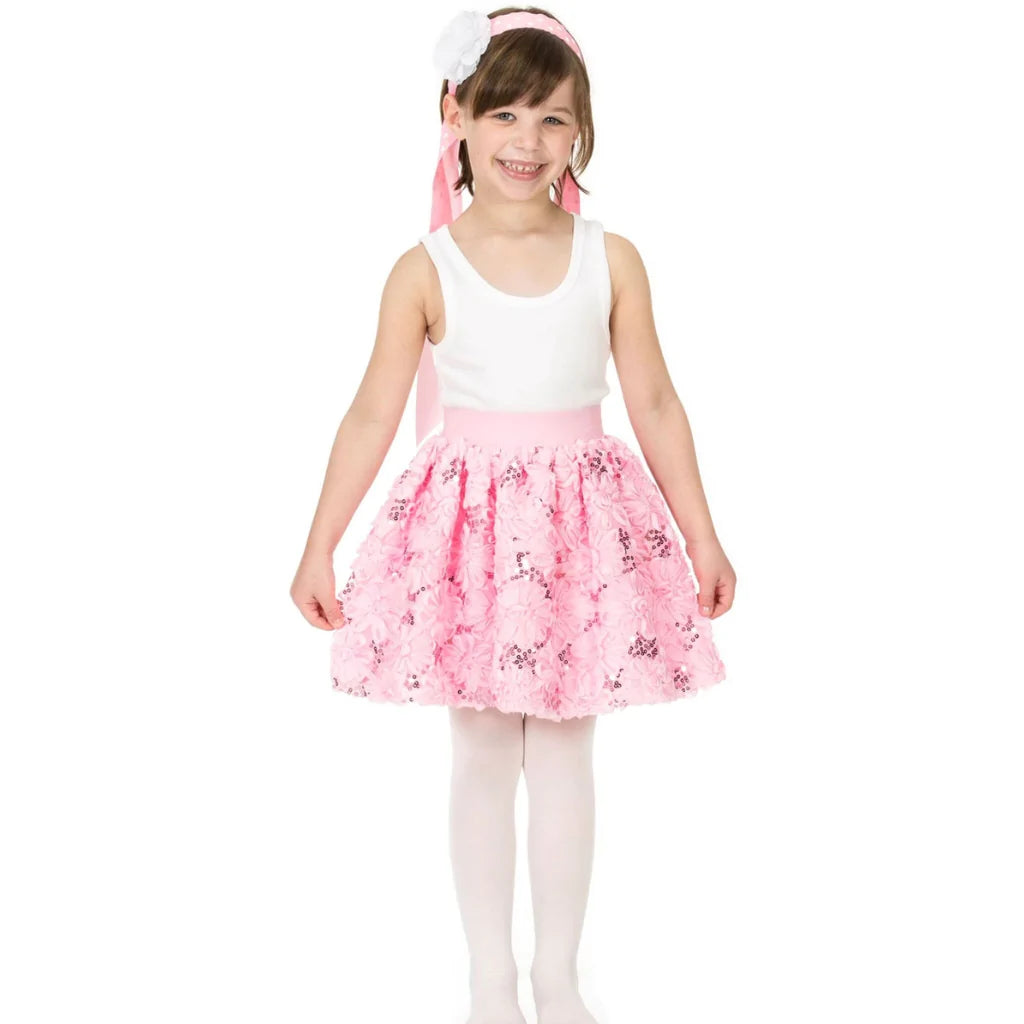 Medium Pink Sequin Posy Skirt