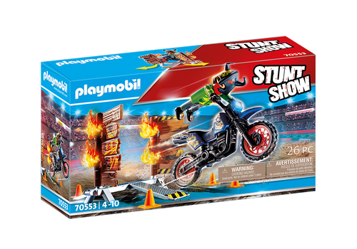 *Stunt Show Motocross With Fiery Wall