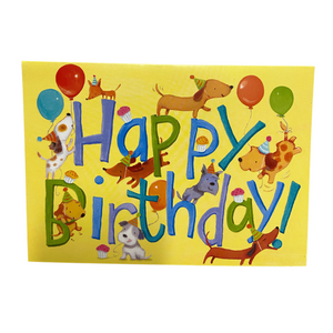 Happy Birthday With Dogs Card