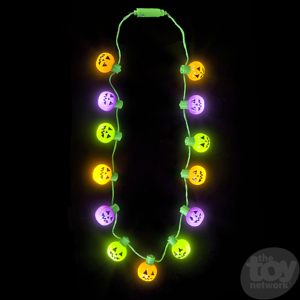 Jack-O-Lantern Light Up Necklace