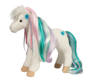 Rainbow Princess White Horse With Brush