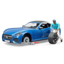 Load image into Gallery viewer, Blue Roadster With Driver