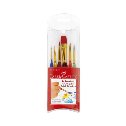 Triangular 6 Assorted Paint Brushes
