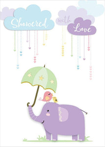 Showered With Love Elephant 3D BabyCard