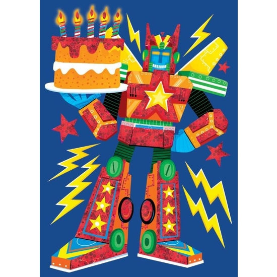 Robot Foil Birthday Card